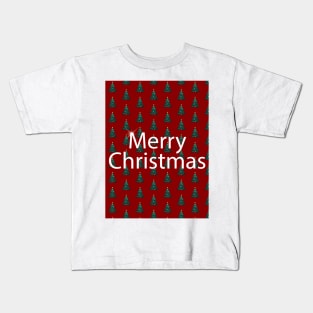 Merry Christmas | Christmas Trees Pattern Kids T-Shirt